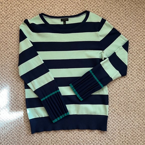 TALBOTS - Stripe Tipped-Cuff Sweater - Excellent Condition - Picture 6 of 10